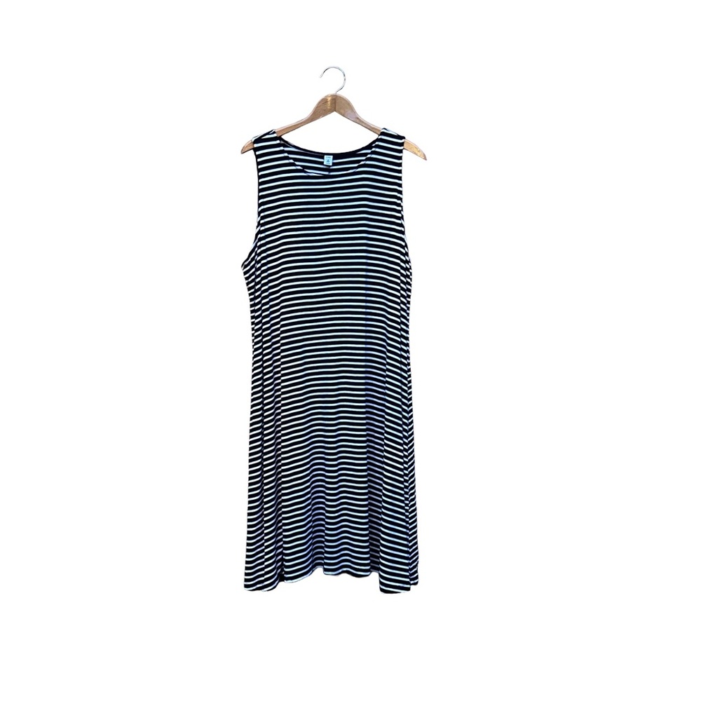 Old Navy Striped Swing Dress Sleeveless Tank Black White Stripe Plus Size 3X